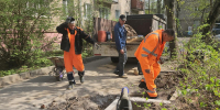 Газон на Первомайской улице в Пушкино восстановили после раскопок на сетях - Regions.Ru
